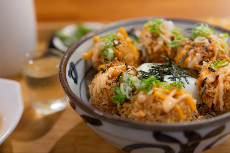 Arancini rice balls with tomato dipping sauce